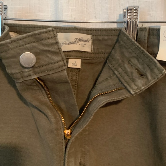 Universal Thread Women’s Olive green high-rise sailor wide leg denim jeans sz 16 - Picture 3 of 9